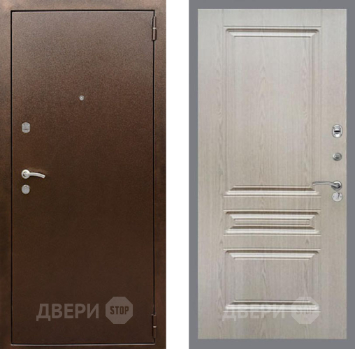 Входная металлическая Дверь Рекс (REX) 1А Медный Антик FL-243 Беленый дуб в Красноармейске