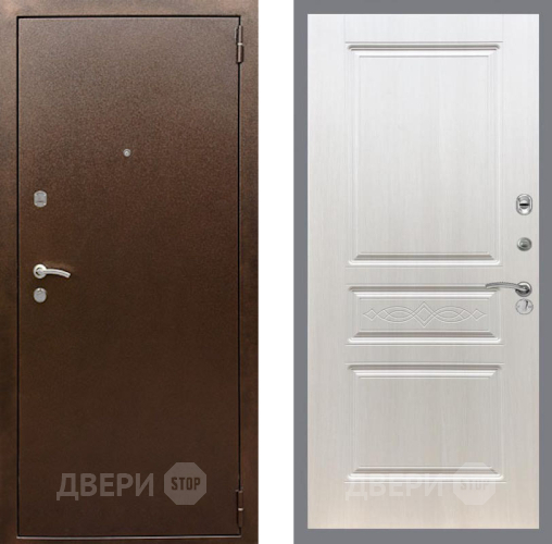 Входная металлическая Дверь Рекс (REX) 1А Медный Антик FL-243 Лиственница беж в Красноармейске