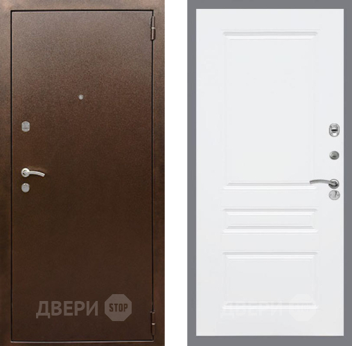 Входная металлическая Дверь Рекс (REX) 1А Медный Антик FL-243 Силк Сноу в Красноармейске