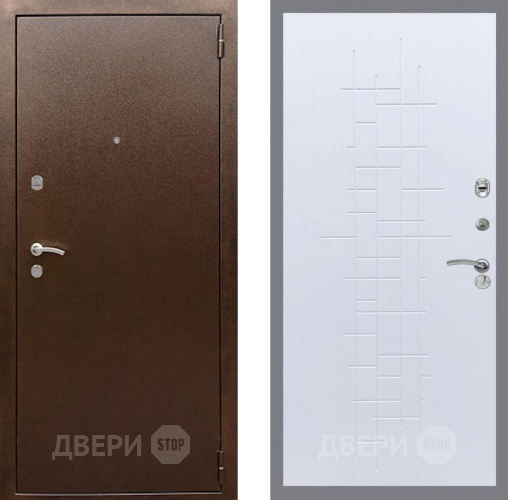 Входная металлическая Дверь Рекс (REX) 1А Медный Антик FL-289 Белый ясень в Красноармейске