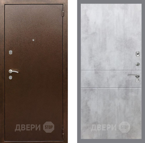 Входная металлическая Дверь Рекс (REX) 1А Медный Антик FL-290 Бетон светлый в Красноармейске