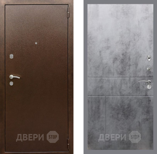 Входная металлическая Дверь Рекс (REX) 1А Медный Антик FL-290 Бетон темный в Красноармейске