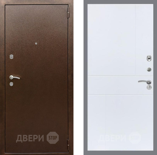 Входная металлическая Дверь Рекс (REX) 1А Медный Антик FL-290 Силк Сноу в Красноармейске