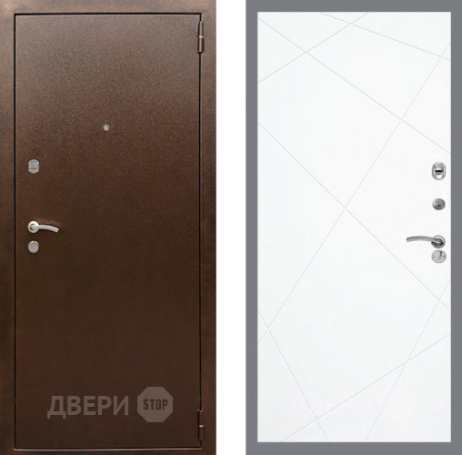 Входная металлическая Дверь Рекс (REX) 1А Медный Антик FL-291 Силк Сноу в Красноармейске