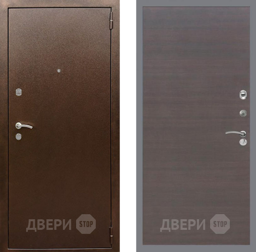 Входная металлическая Дверь Рекс (REX) 1А Медный Антик GL венге поперечный в Красноармейске