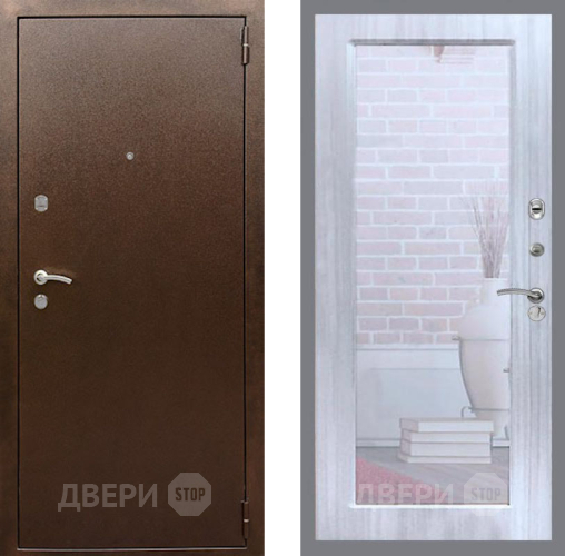 Дверь Рекс (REX) 1А Медный Антик Зеркало Пастораль Сандал белый в Красноармейске