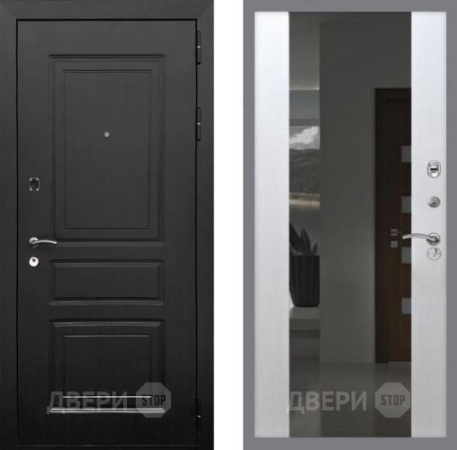 Входная металлическая Дверь Рекс (REX) 6 Венге СБ-16 Зеркало Белый ясень в Красноармейске