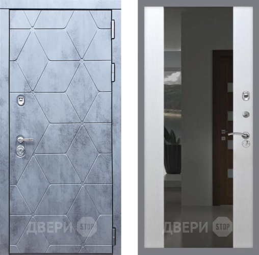 Входная металлическая Дверь Рекс (REX) 28 СБ-16 с Зеркалом Лиственница беж в Красноармейске