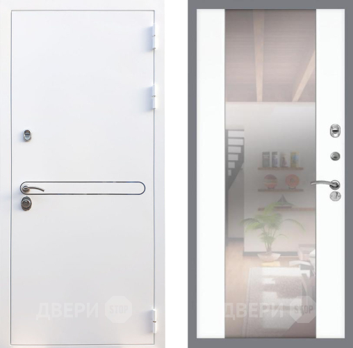 Входная металлическая Дверь Рекс (REX) 27 СБ-16 Зеркало Силк Сноу в Красноармейске