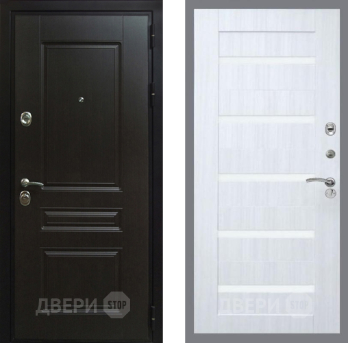 Входная металлическая Дверь Рекс (REX) Премиум-Н СБ-14 стекло белое Сандал белый в Красноармейске