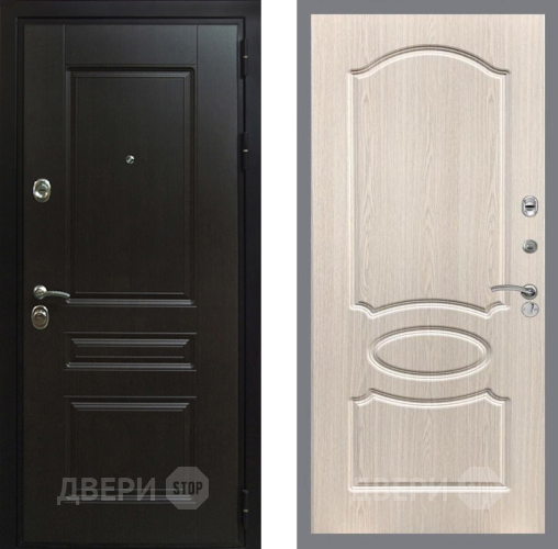 Входная металлическая Дверь Рекс (REX) Премиум-Н FL-128 Беленый дуб в Красноармейске