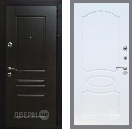 Входная металлическая Дверь Рекс (REX) Премиум-Н FL-128 Белый ясень в Красноармейске