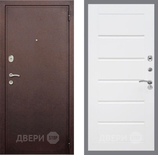 Входная металлическая Дверь Рекс (REX) 2 Медный Антик Сити Белый ясень в Красноармейске