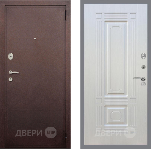 Входная металлическая Дверь Рекс (REX) 2 Медный Антик FL-2 Лиственница беж в Красноармейске