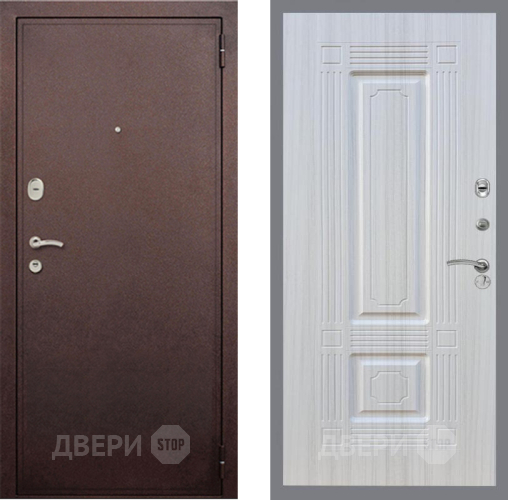 Входная металлическая Дверь Рекс (REX) 2 Медный Антик FL-2 Сандал белый в Красноармейске