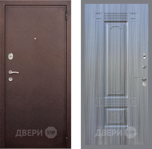 Входная металлическая Дверь Рекс (REX) 2 Медный Антик FL-2 Сандал грей в Красноармейске