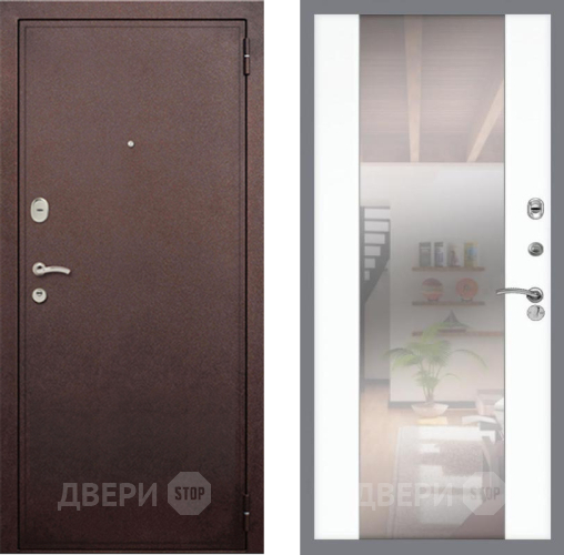 Дверь Рекс (REX) 2 Медный Антик СБ-16 Зеркало Силк Сноу в Красноармейске