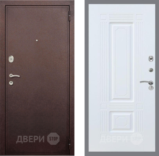 Входная металлическая Дверь Рекс (REX) 2 Медный Антик FL-2 Силк Сноу в Красноармейске