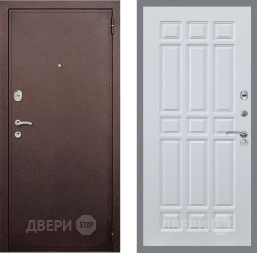 Входная металлическая Дверь Рекс (REX) 2 Медный Антик FL-33 Белый ясень в Красноармейске