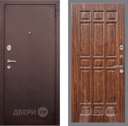 Входная металлическая Дверь Рекс (REX) 2 Медный Антик FL-33 орех тисненый в Красноармейске