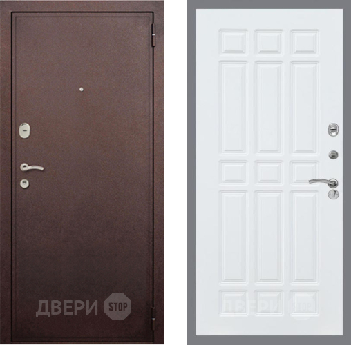 Входная металлическая Дверь Рекс (REX) 2 Медный Антик FL-33 Силк Сноу в Красноармейске