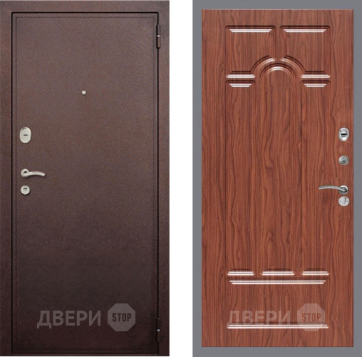 Входная металлическая Дверь Рекс (REX) 2 Медный Антик FL-58 орех тисненый в Красноармейске