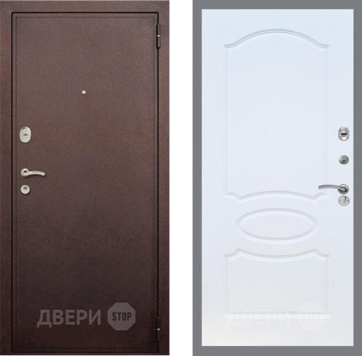 Входная металлическая Дверь Рекс (REX) 2 Медный Антик FL-128 Белый ясень в Красноармейске