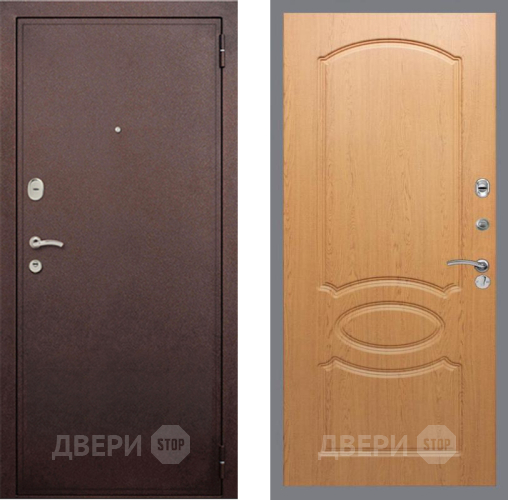 Входная металлическая Дверь Рекс (REX) 2 Медный Антик FL-128 Дуб в Красноармейске