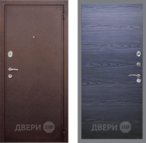 Входная металлическая Дверь Рекс (REX) 2 Медный Антик GL Дуб тангенальный черный в Красноармейске