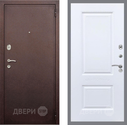 Входная металлическая Дверь Рекс (REX) 2 Медный Антик Смальта Силк Сноу в Красноармейске