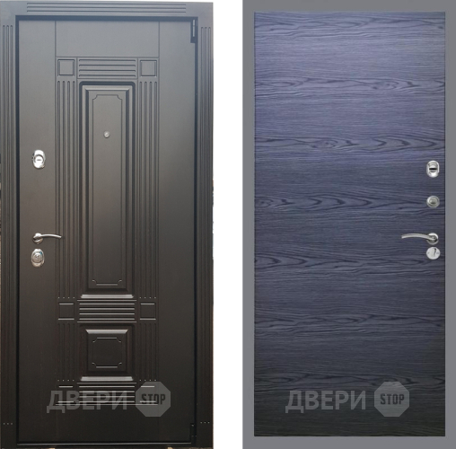 Входная металлическая Дверь Рекс (REX) 9 GL Дуб тангенальный черный в Красноармейске