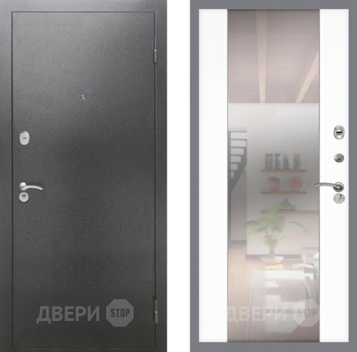 Дверь Рекс (REX) 2А Серебро Антик СБ-16 Зеркало Силк Сноу в Красноармейске