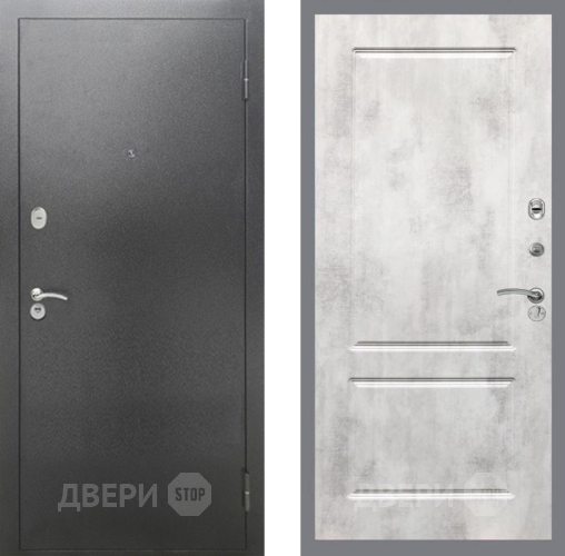 Входная металлическая Дверь Рекс (REX) 2А Серебро Антик FL-117 Бетон светлый в Красноармейске