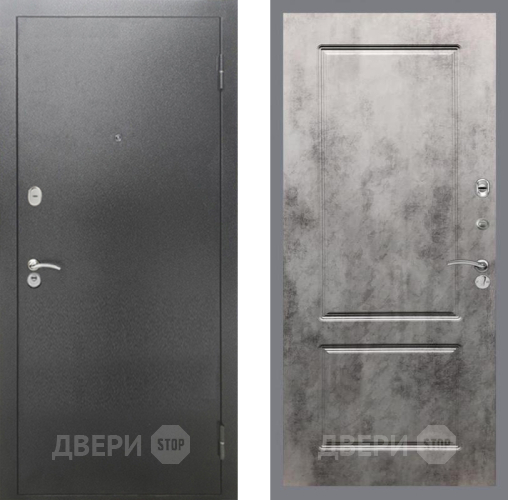Дверь Рекс (REX) 2А Серебро Антик FL-117 Бетон темный в Красноармейске