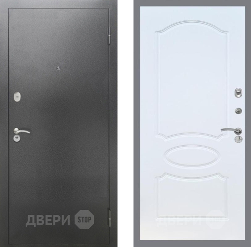 Дверь Рекс (REX) 2А Серебро Антик FL-128 Белый ясень в Красноармейске