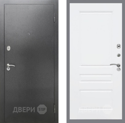 Входная металлическая Дверь Рекс (REX) 2А Серебро Антик FL-243 Силк Сноу в Красноармейске
