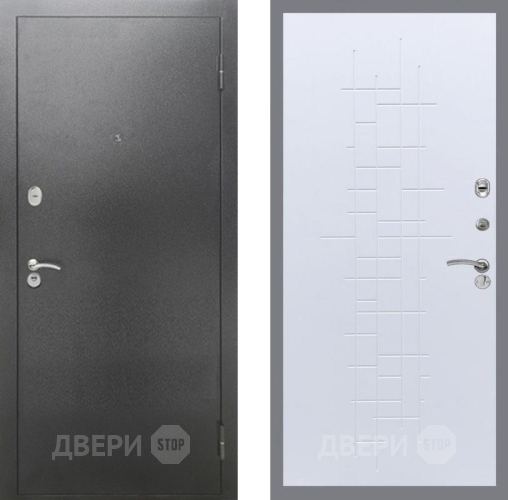 Входная металлическая Дверь Рекс (REX) 2А Серебро Антик FL-289 Белый ясень в Красноармейске