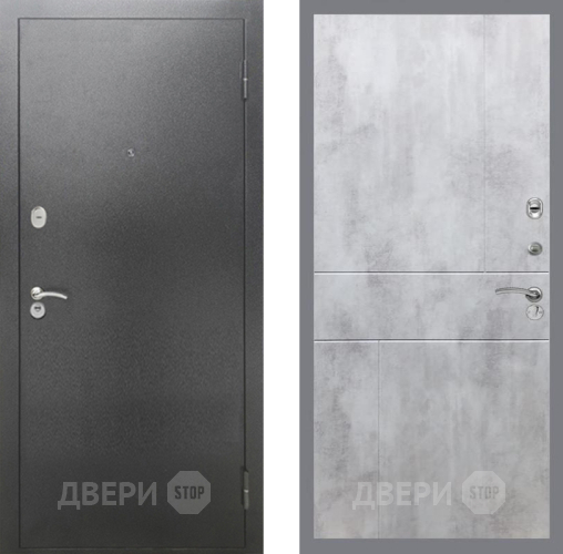 Дверь Рекс (REX) 2А Серебро Антик FL-290 Бетон светлый в Красноармейске