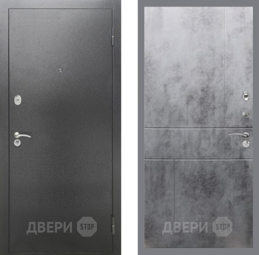 Входная металлическая Дверь Рекс (REX) 2А Серебро Антик FL-290 Бетон темный в Красноармейске