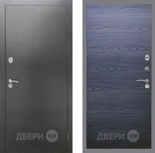 Входная металлическая Дверь Рекс (REX) 2А Серебро Антик GL Дуб тангенальный черный в Красноармейске