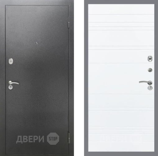 Входная металлическая Дверь Рекс (REX) 2А Серебро Антик Line Силк Сноу в Красноармейске