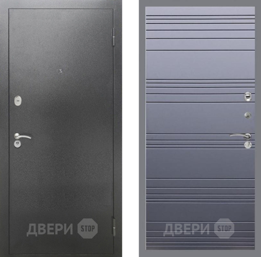 Дверь Рекс (REX) 2А Серебро Антик Line Силк титан в Красноармейске
