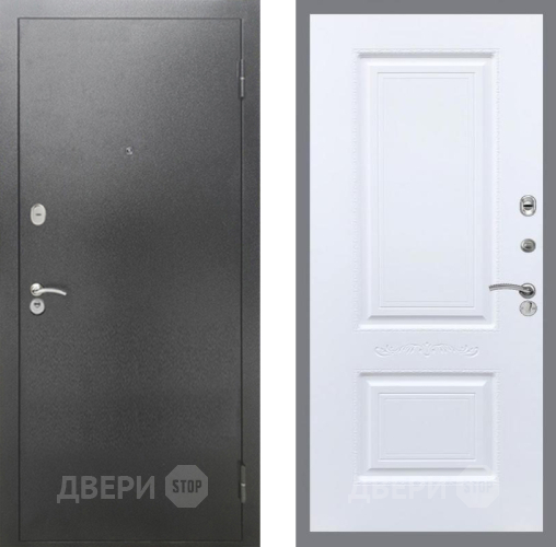 Дверь Рекс (REX) 2А Серебро Антик Смальта Силк Сноу в Красноармейске