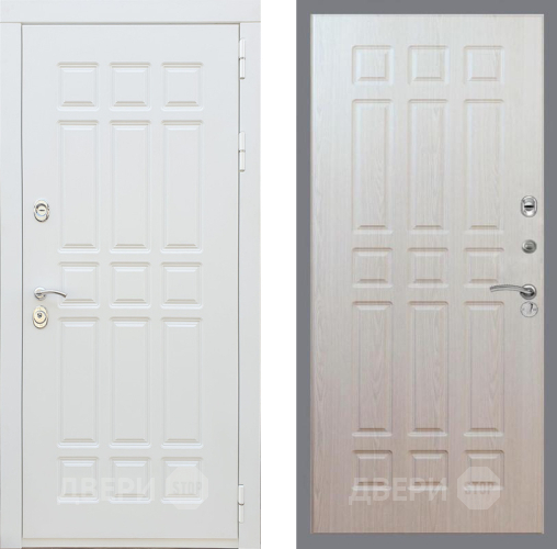 Входная металлическая Дверь Рекс (REX) 8 Силк Сноу FL-33 Беленый дуб в Красноармейске