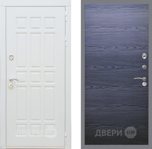 Входная металлическая Дверь Рекс (REX) 8 Силк Сноу GL Дуб тангенальный черный в Красноармейске