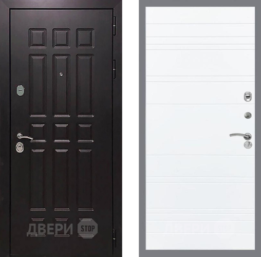 Входная металлическая Дверь Рекс (REX) 8 Line Силк Сноу в Красноармейске
