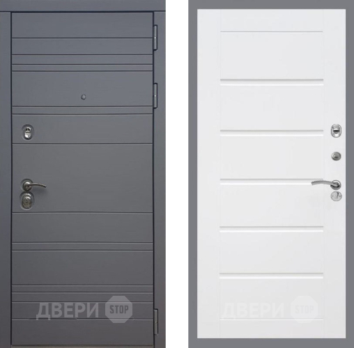 Входная металлическая Дверь Рекс (REX) 14 силк титан Сити Белый ясень в Красноармейске