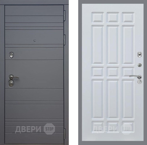 Входная металлическая Дверь Рекс (REX) 14 силк титан FL-33 Белый ясень в Красноармейске