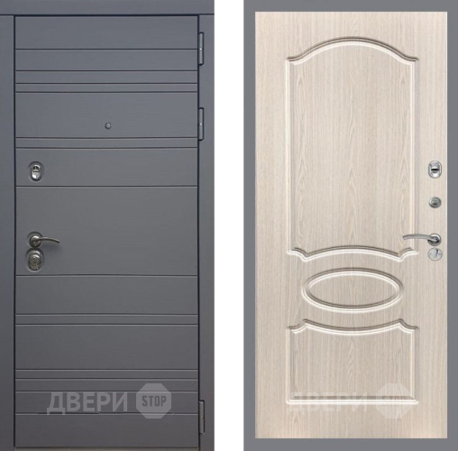 Входная металлическая Дверь Рекс (REX) 14 силк титан FL-128 Беленый дуб в Красноармейске