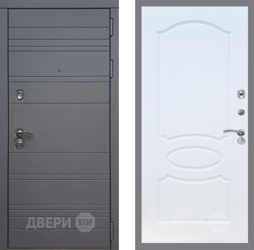 Входная металлическая Дверь Рекс (REX) 14 силк титан FL-128 Белый ясень в Красноармейске